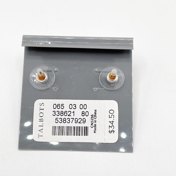 NWT Talbots Gold Pave Butterfly Round Pearl Drop Pierced Earrings - Picture 5 of 6